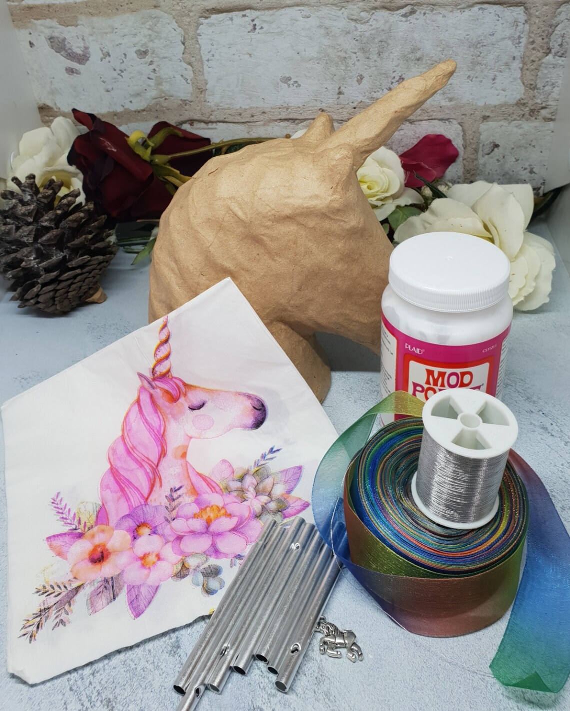 Unicorn Wind Chime Handmade Decoupage Etsy UK