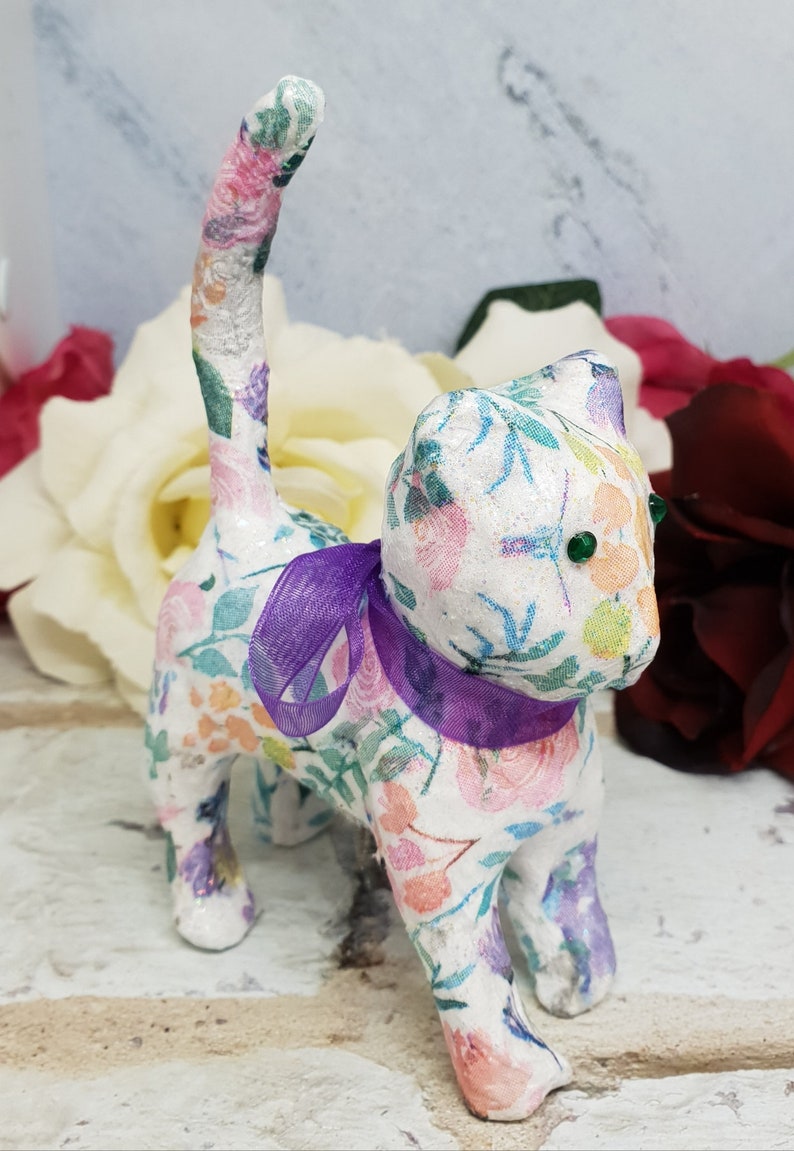 Decoupage Cat Ring Display Cat Ring Holder Cat Jewellery Etsy UK