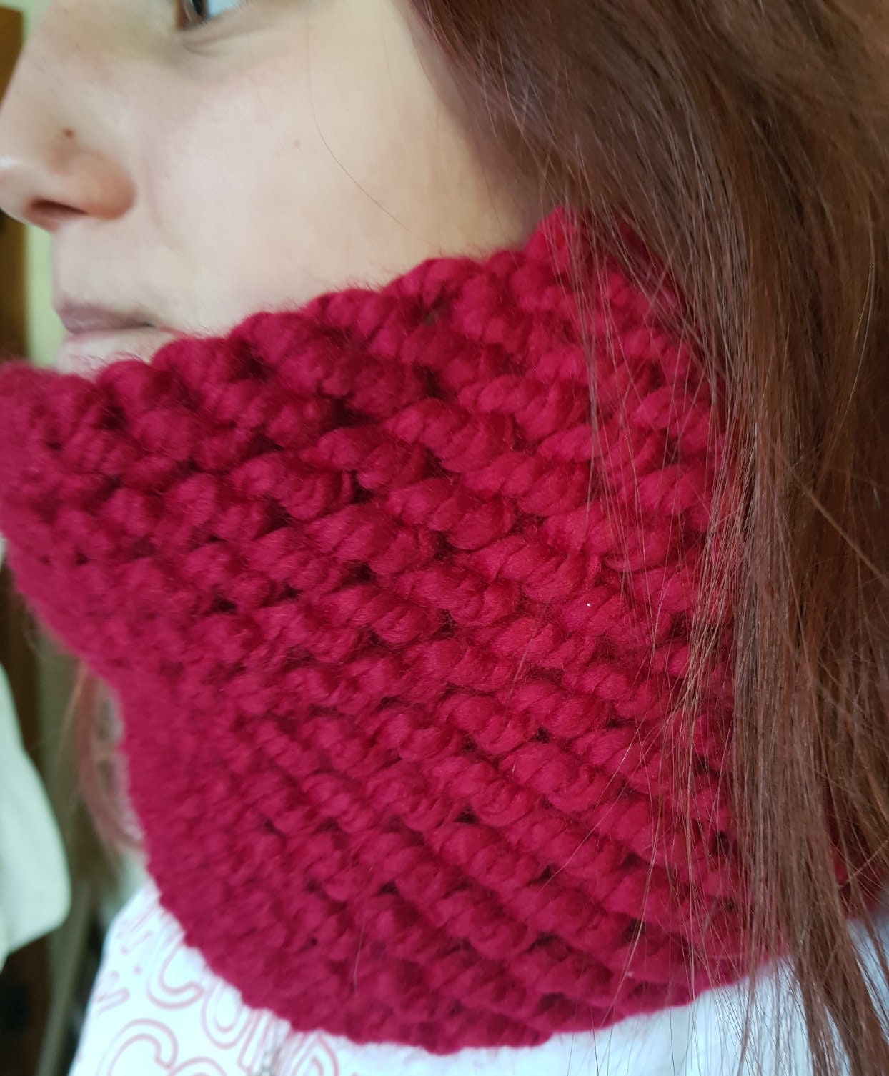 Red Knitted Neck Warmer knitted Neck Warmer Neck Warmers Etsy