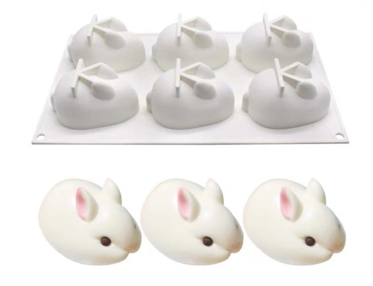 3D Easter Rabbit Bunny Silicone Mold DIY Baking Moulds Etsy