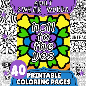 Funny Adult Swear Word Coloring Pages Curse Word Coloring Pages Cuss Word Easy Mandala Coloring Printable PDF