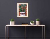 Bright jade plant print - giclee archival bamboo eco
