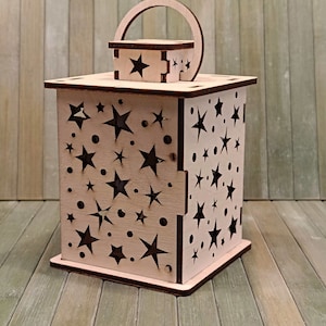 Lanterna Cielo Stellato - file digitale per taglio laser su legno da 3 o 4mm