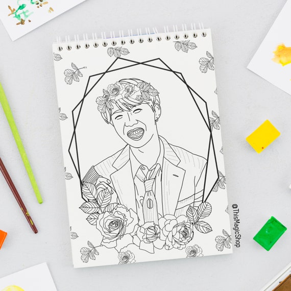 Bts Coloring Page J Hope Farbung Papier Farbung Seiten Etsy