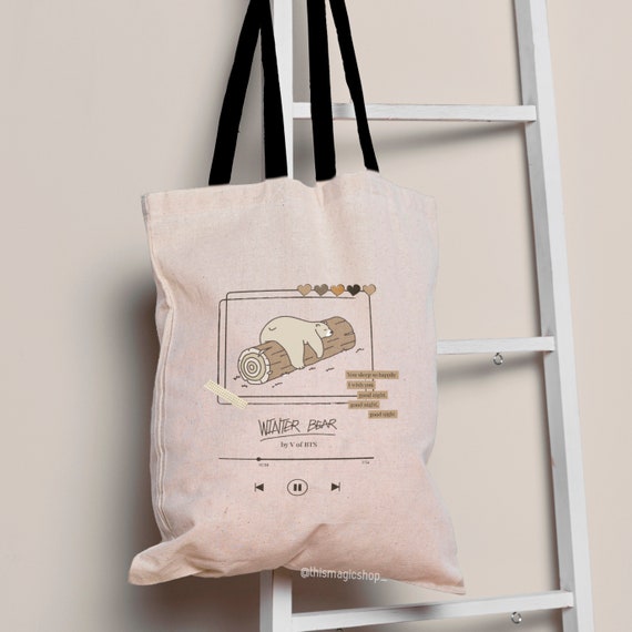 Winter Bear BTS V Tote Bag