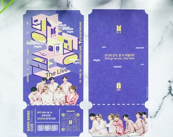 bts bangbangcon the live ticket commemorative ticket etsy