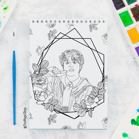 BTS DIBUJO PARA COLOREAR Jimin colorear papel dibujos para - Etsy España