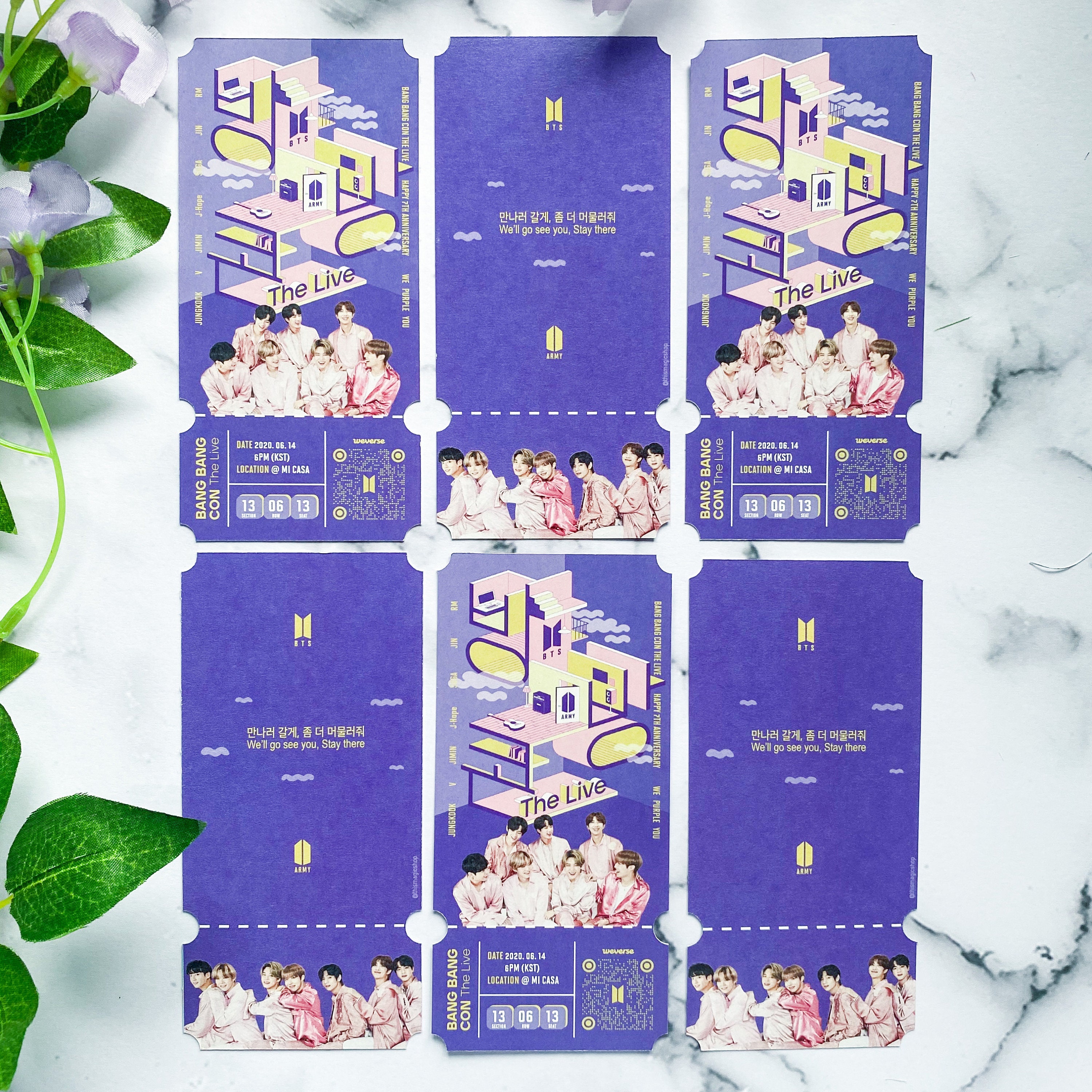 bts bangbangcon the live ticket commemorative ticket etsy