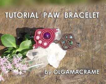 Video Tutorial Macrame How to create Paw Bracelet.