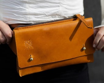 Handmade Ethiopian Leather Crossbody Sling Bag | Travel Carry-On