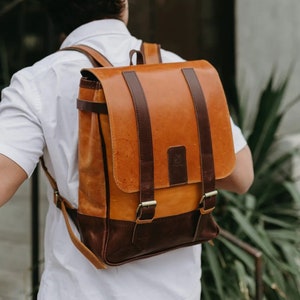 Mursi Backpack | leather backpack handmade backpack Christmas gift for him travel bag carry-on leather backpack laptop bag mens shoulder bag