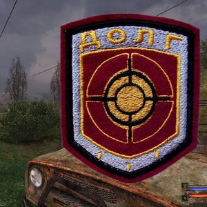 Duty &quot;Dolg&quot; Stalker patch / embroidered Cosplay patch / Stalker gaming embroidery / Ukrainian Velcro Airsoft patch / Sew-on Sleeve chevron