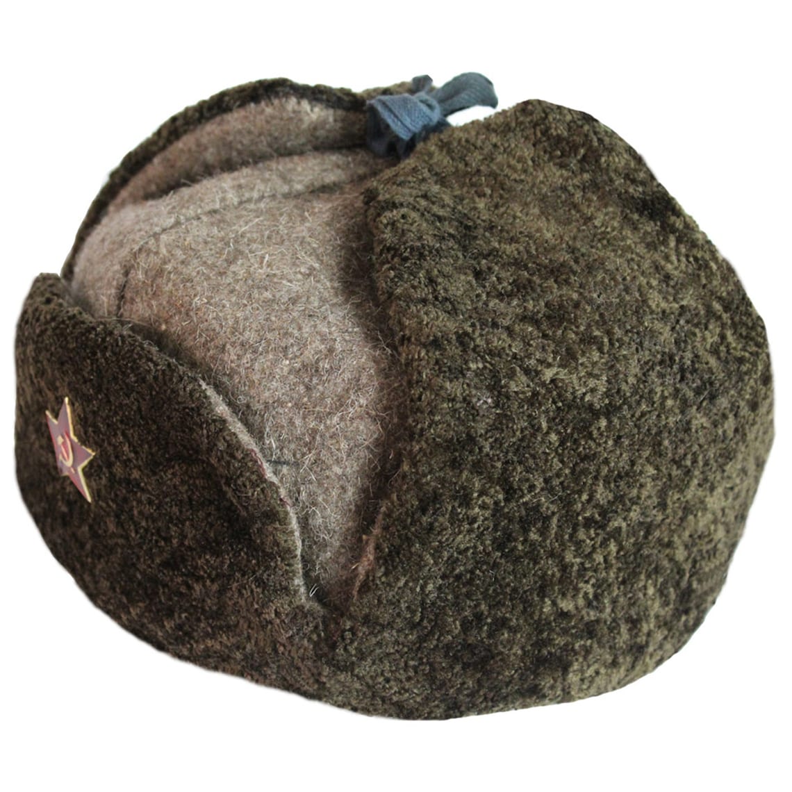 Vintage Soviet Officer's ushanka hat Military green Etsy