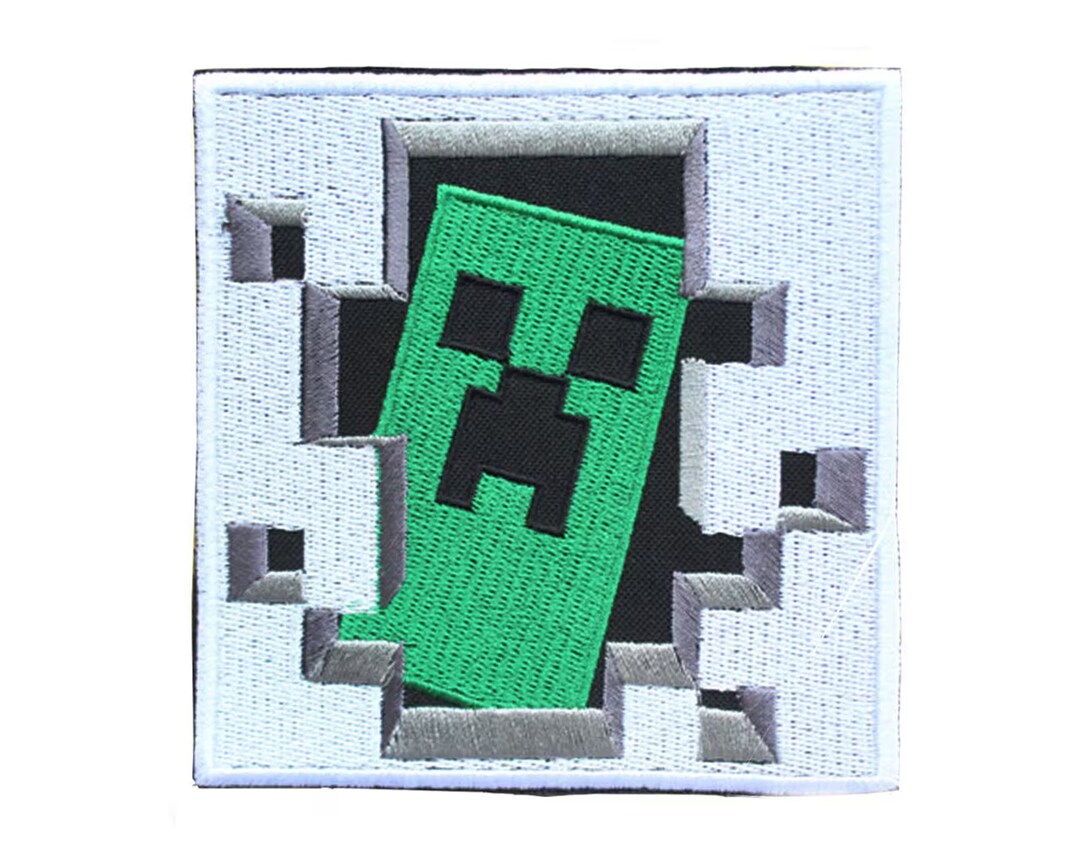 Minecraft Creeper Patch Ironon Gaming Embroidery Sewon Minecraft Gift