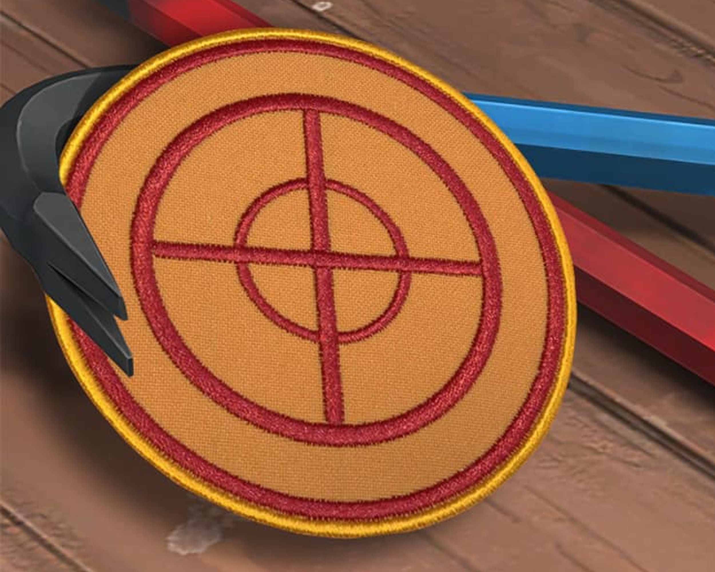 Team Fortress 2 Medic red patch. TF2 Hook and loop patch embroidery gift