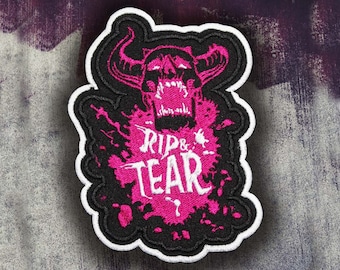 Rip And Tear Doom Patch, Doom Rip Patch, Demon Hunter Patch, Doom Demon Patch, Doom Game Patch, Doom Embroidery Gift, Rip & Tear Gift