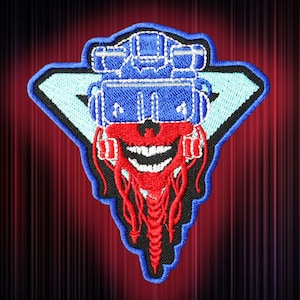 Cyberpsycho sticker / Cyberpunk 2077 Sew-on patch / Gaming Iron-on embroidery / Handmade Cyberpunk Hook and loop patch / Handmade gift patch