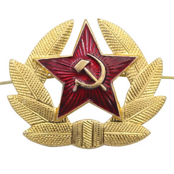 Soviet Red Star badge russo//Ussr Winter grigio pelliccia Ushanka cappello