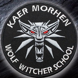 The Witcher Sew-on patch Wolf Amulet sticker Geralt embroidered patch Kaer Morhen embroidery Handmade Iron-on Halloween pin