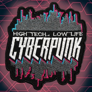 Cyberpunk 2077 embroidery, High tech / Low life patch, Phantom Liberty patch, Cyberpunk patch, Gaming sticker, Iron on custom patch gift