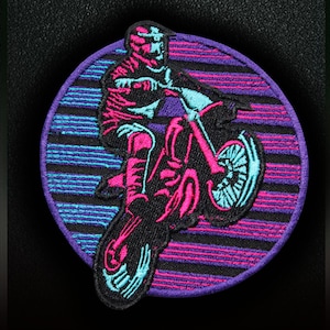 Cyberpunk 2077 Iron-on patch Motorcycle embroidered patch Cyberpunk Velcro patch Sew-on Gaming embroidery Hook and loop handmade patch