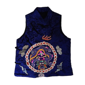 Vintage Chinese Hand Embroidered Silk Vest