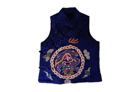 Vintage Chinese Hand Embroidered Silk Vest