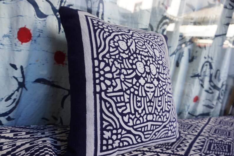 Indigo Print Pillow Cover - Thumbnail 2