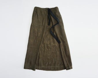 Gonna lunga avvolgente in jacquard vintage orientale con cintura in vita