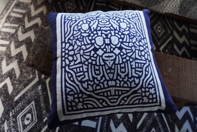Indigo Print Pillow Cover - Thumbnail 3