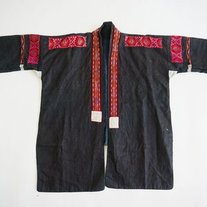 Unique Hand Sewn and Hand Woven Jacket,Vintage Miao Coat,Unisex 05