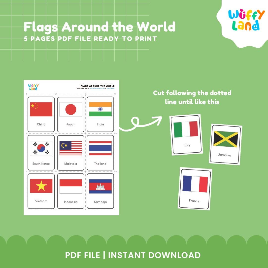 Flags of the World Board Game Printable | Geography Activity for Kids ...