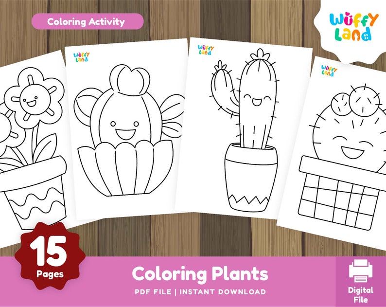Plants Coloring Printables Plants Theme Coloring Pages - Etsy