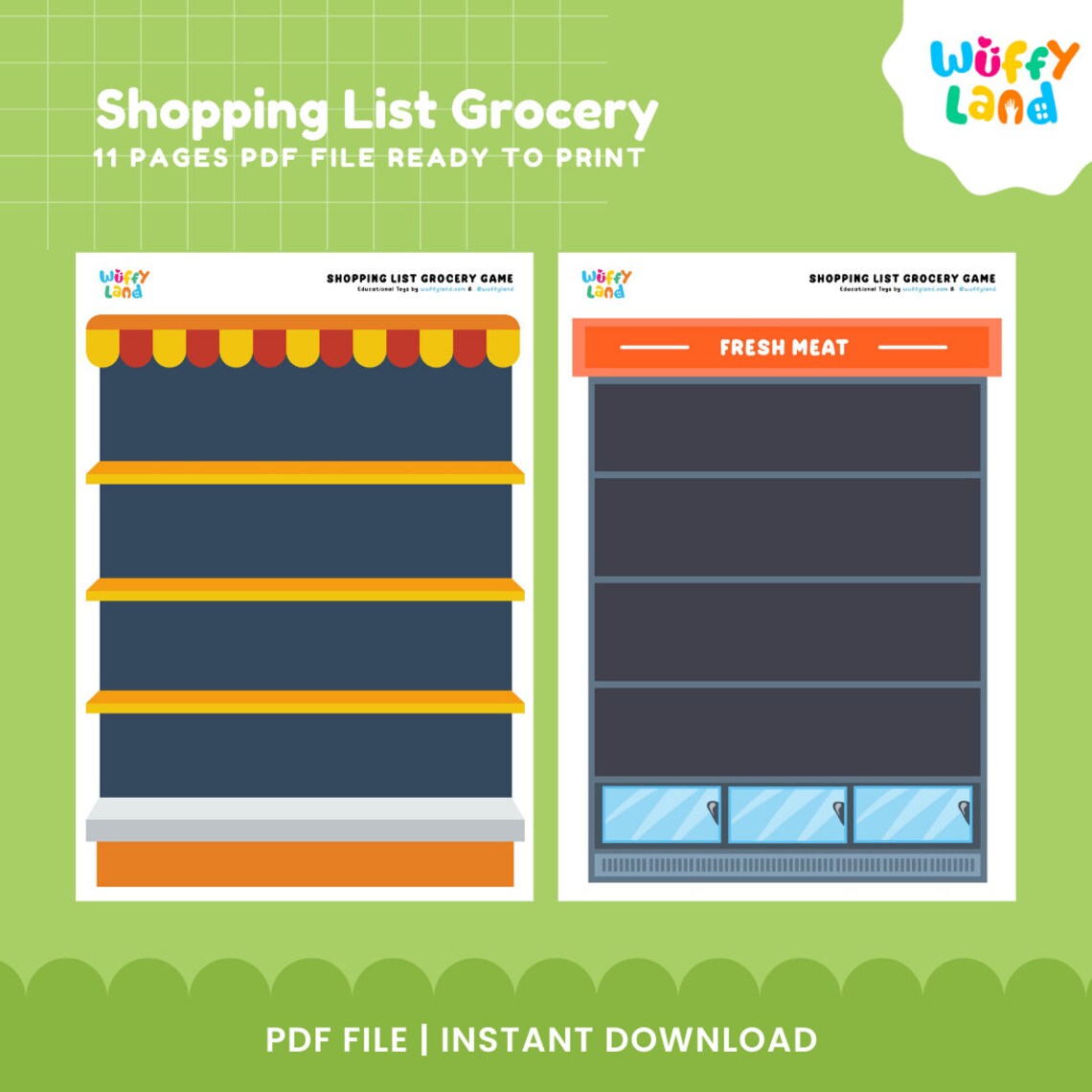 Shopping List Grocery Game, Pretend Play, Supermarket Dramatic Play