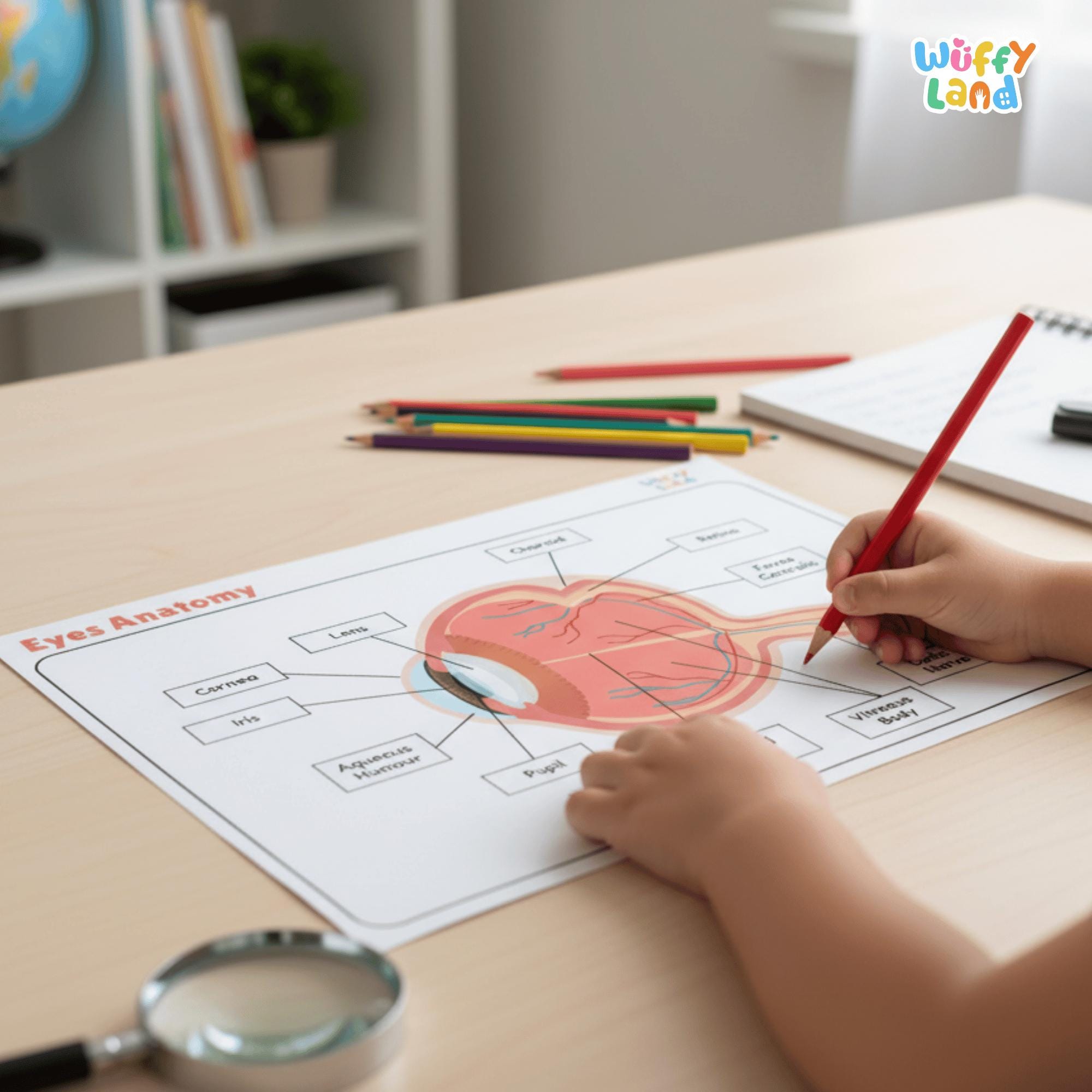 Eye Anatomy Worksheet for Kids | Human Body Science Printable | Parts ...