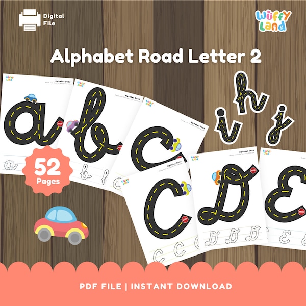 Alphabet Road Letter, Cursive Handwriting Practice Worksheets, Cursive Alphabet Letters Tracing, Learn Cursive, Printable Alphabet Worksheet