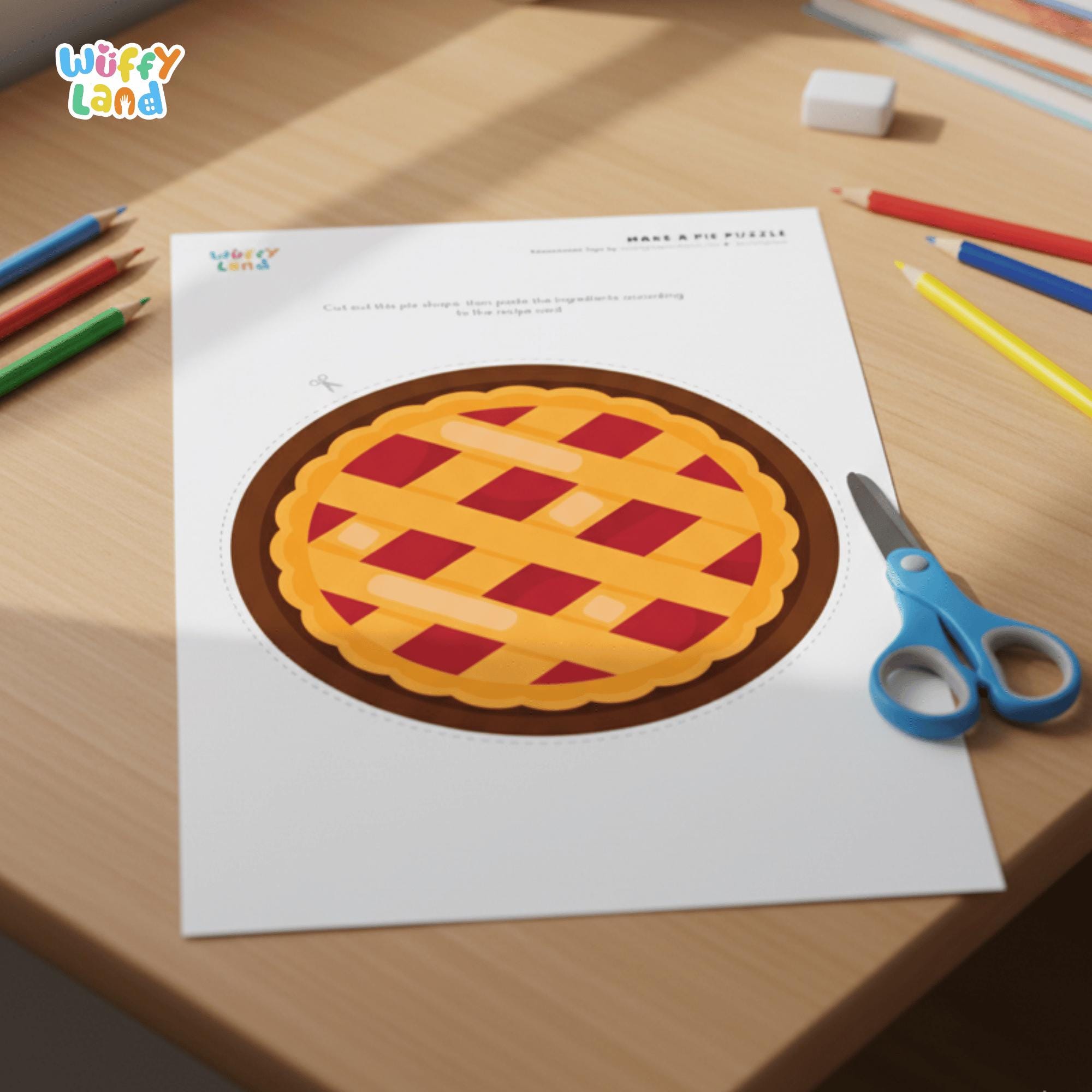 Fall Pie Printable Fall Pie Recipe Pretend Dramatic Play Printable - Thanksgiving Autumn ...