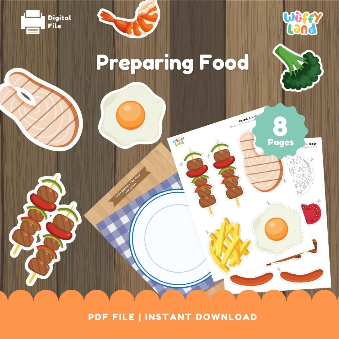 Pretend Play Cooking Activity for Toodler and Kindegarten. Preschool