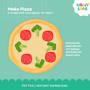 Build A Pizza PLAYset, Pretend Play, Preschool Printable, Toddler Preschool Activity, PreK Printable, Pretend Play, Dramatic Play