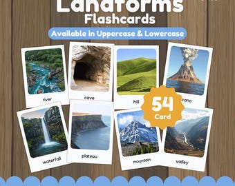 Landforms Flashcards | Geography Vocabulary Realistic Picture Cards for Science & ESL Learning