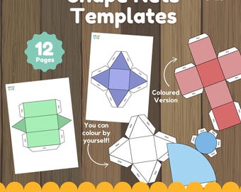 3D Shape Nets Templates Math Centers | Printable Geometry Shapes for Elementary Homeschool STEM Activities