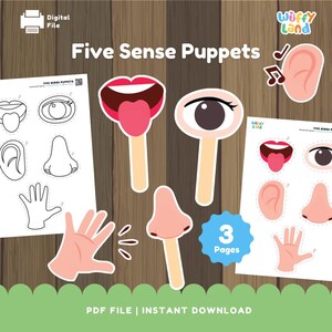 Five Sense Puppets – Fun & Educational Printable for Kids! - Etsy