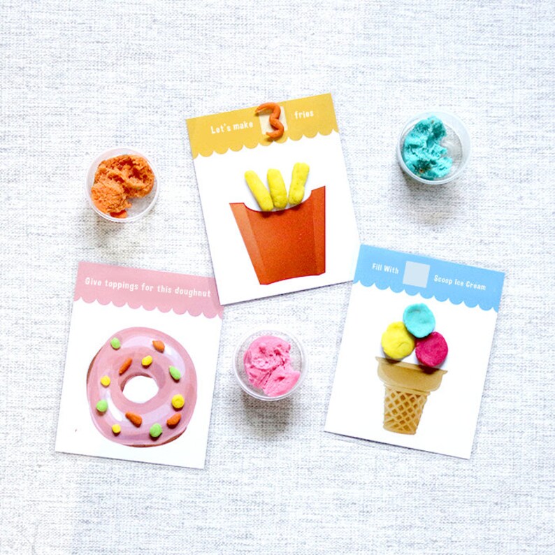 FOOD Playdough Mat Printable Play Dough Activity Mats Etsy