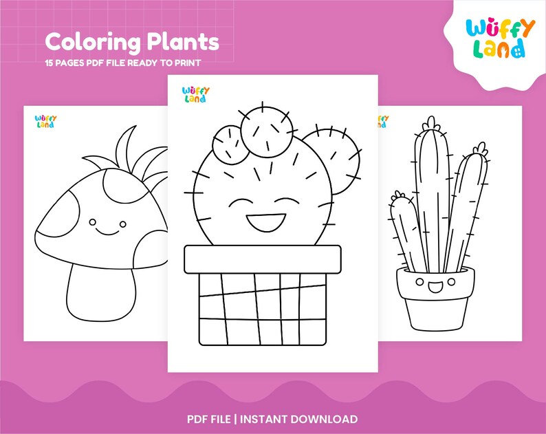Plants Coloring Printables Plants Theme Coloring Pages - Etsy