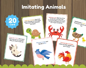 Animal Movement Cards for Preschool and Kindergarten | Gross Motor Skills Brain Breaks Classroom Activities
