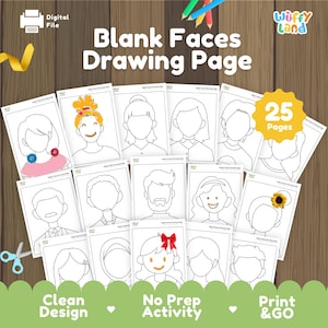 Blank Faces Drawing Worksheet for Kids | Emotions Activity Printable | Facial Expressions Practice Social Learning for Preschool