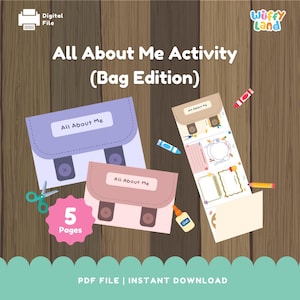 All About Me Activity Bag Edition - Back to School Craft & Writing Prompts