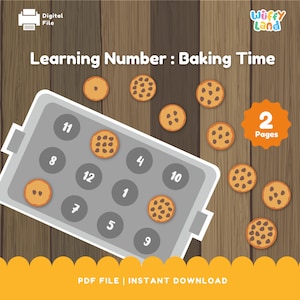 Learning Counting with Cookies Theme, 1-12, Counting Cookies, Homeschool Activity, Toddler Games