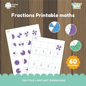 Fractions Printable Worksheets for Kids - Visual Fraction Matching Math Center
