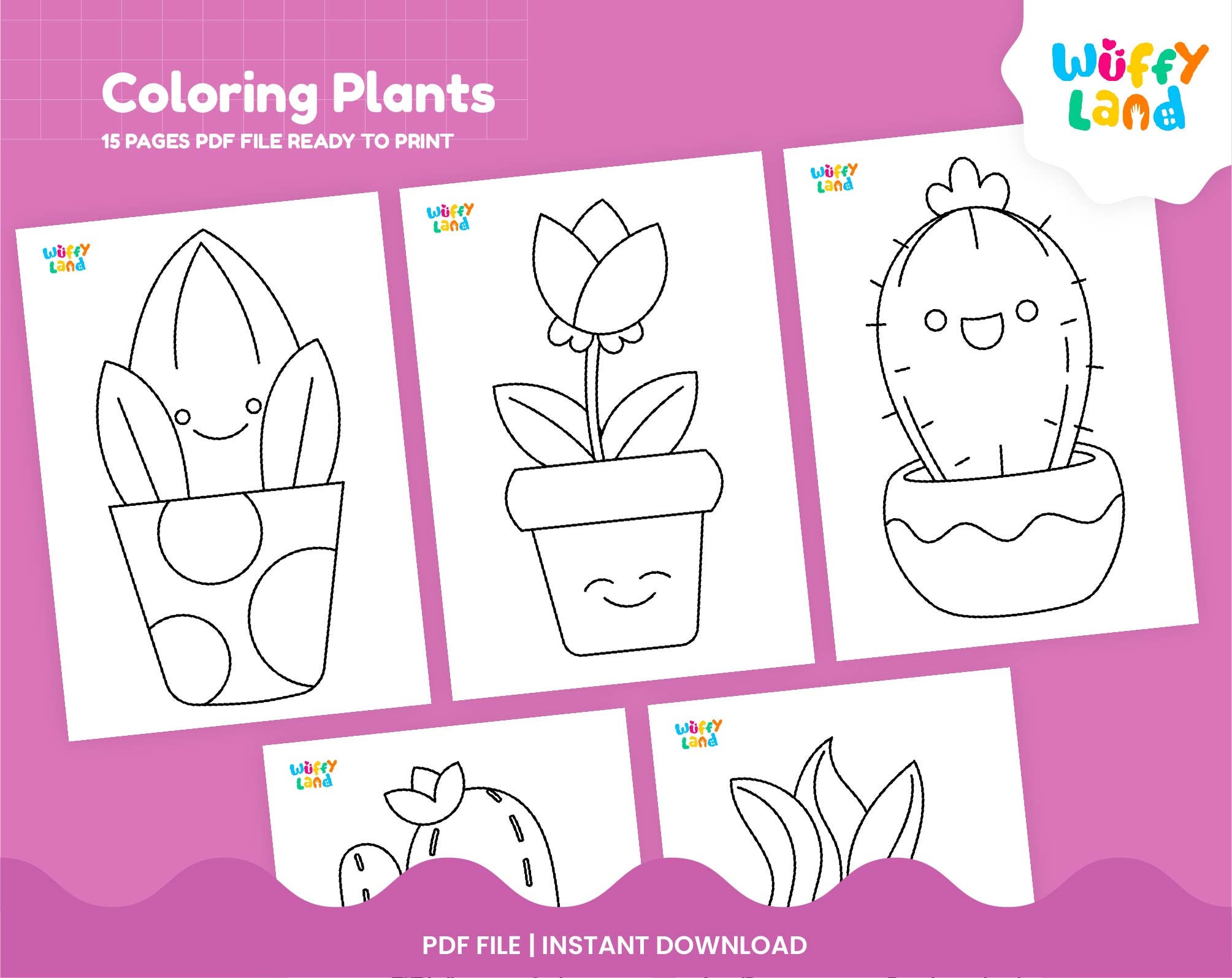 Plants Coloring Printables Plants Theme Coloring Pages - Etsy
